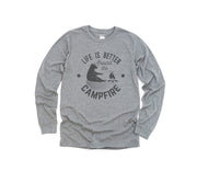 Life is Better Around the Campfire Adult Long Sleeve Shirts
