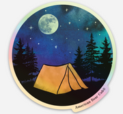 Holographic Camping Tent Moon Stickers