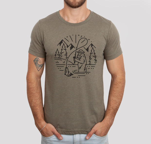Bigfoot Fishing Shirts - light or dark artwork