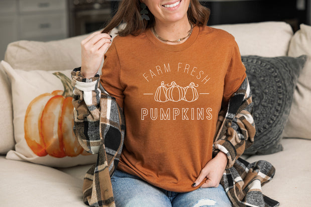 Farm Fresh Pumpkins Shirts - light or dark artwork