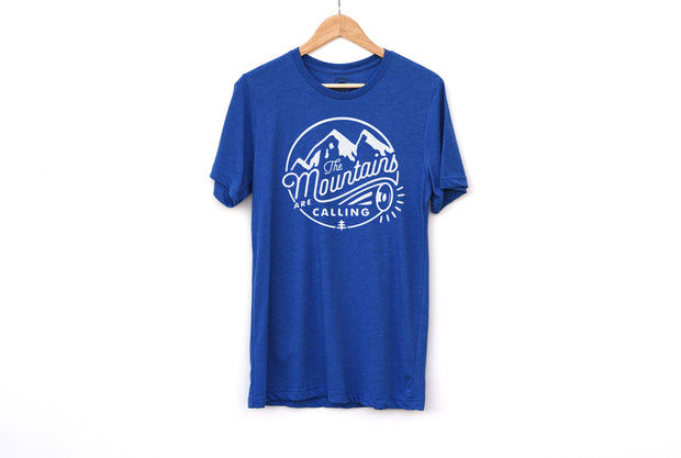 The Mountains Are Calling Adult Shirts - light or dark artwork