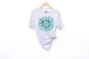 Turquoise Sunflower Adult Shirts