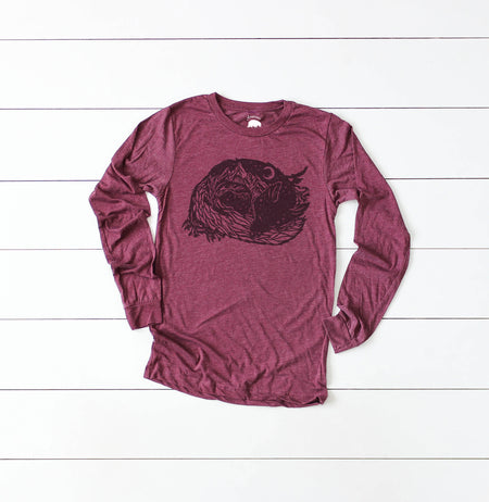 Fox Mountain Adult Long Sleeve Shirts - one color artwork