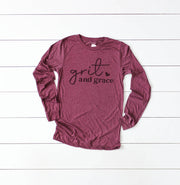 Grit and Grace Adult Long Sleeve Shirts - light or dark artwork
