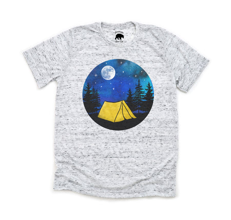 Camping Tent Moon Adult Shirts