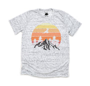 Retro Sunset Mountain Adult Shirts