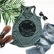 Countryside at Night flowy racerback tank tops