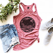 Countryside at Night flowy racerback tank tops