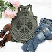 Nature Peace Sign flowy racerback tank tops