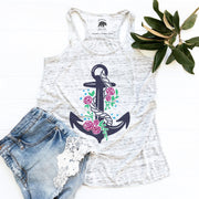 Floral Boat Anchor flowy racerback tank top