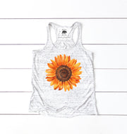 Orange and Red Sunflower flowy racerback tank top