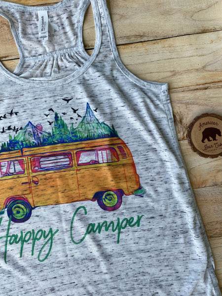 Happy Camper Mountain Van flowy racerback tank top