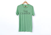 Happy Camper Script Adult Shirts - light or dark artwork