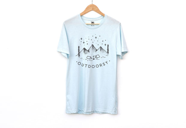 Outdoorsy Camping in the Mountains Adult Shirts