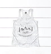 Outdoorsy Camping in the Mountains flowy racerback tank tops