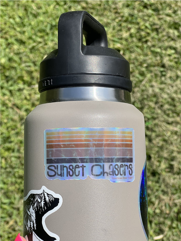 Holographic Sunset Chasers Stickers