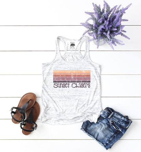 Sunset Chasers flowy racerback tank top